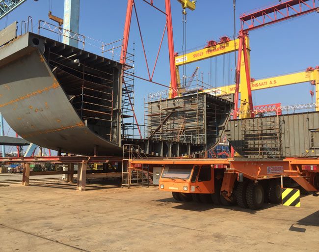 Offshore Patrol Vessel under construction at shipyard designed by Vard Marine